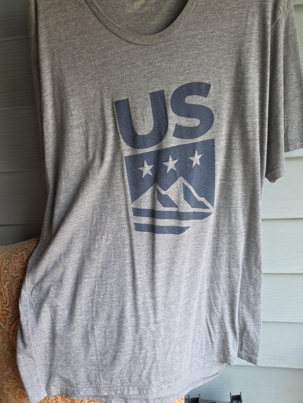 Spyder Gray Short Sleeve Tee with Navy US Graphic